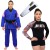 Kit Kimono In The Guard, Feminino Pink + Body + Faixa BJJ com ponteira - Azul