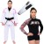 Kit Kimono In The Guard, Feminino Pink + Body + Faixa BJJ com ponteira - Branco