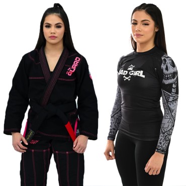 Kimono Feminino Jiu Jitsu, Quimono Jiu Jitsu,  Rash Guard - Preto