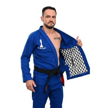 Kimono In The Guard, Kimono de Jiu Jitsu, Xadrez Pró - Azul