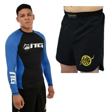 Kit In The Guard, Shorts para treino + Rash Guards - Azul