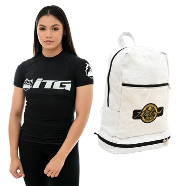 Rash Guards ITG Preta + Mochila Branca - In The Guard