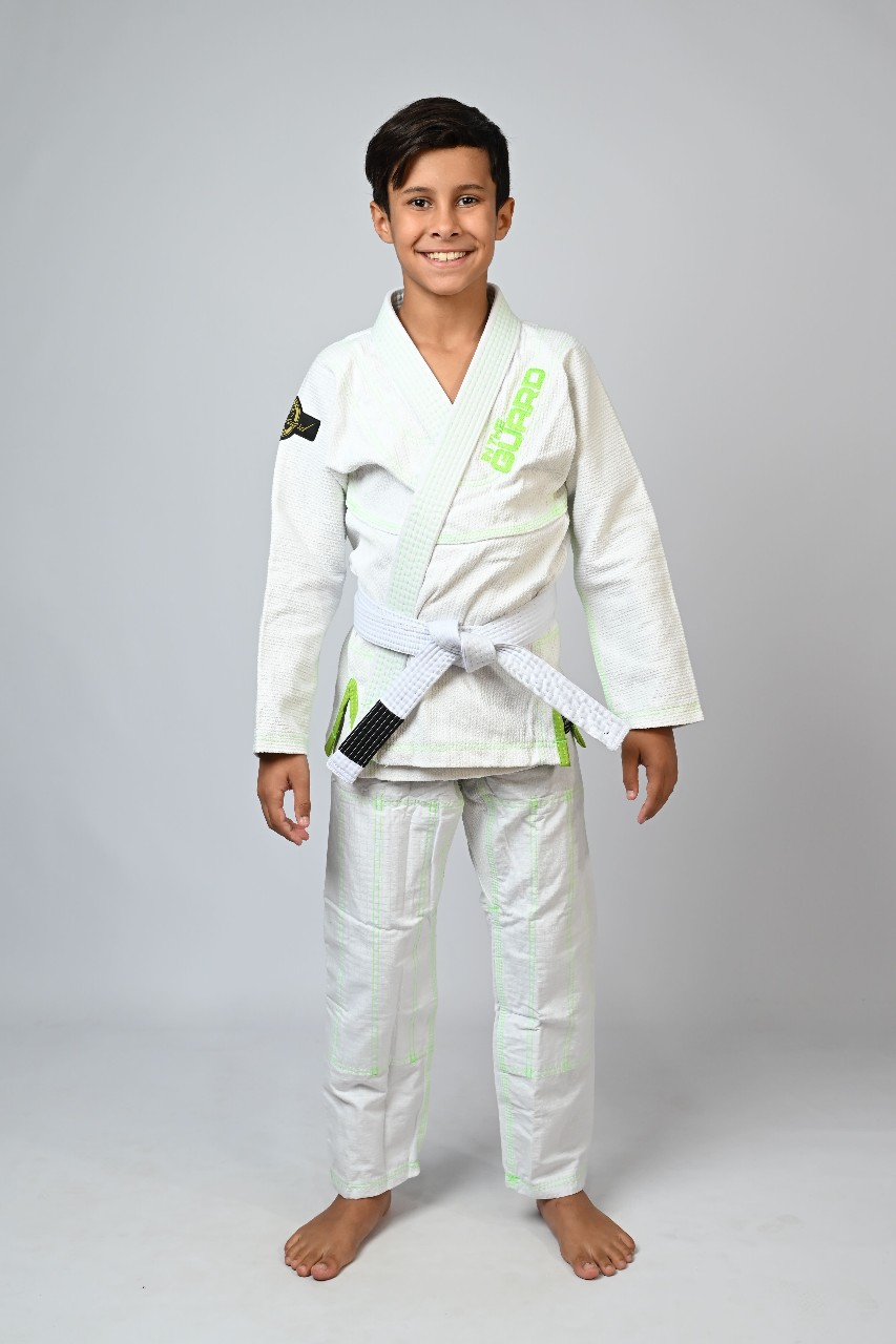 Kimono Infantil In The Guard Green Branco