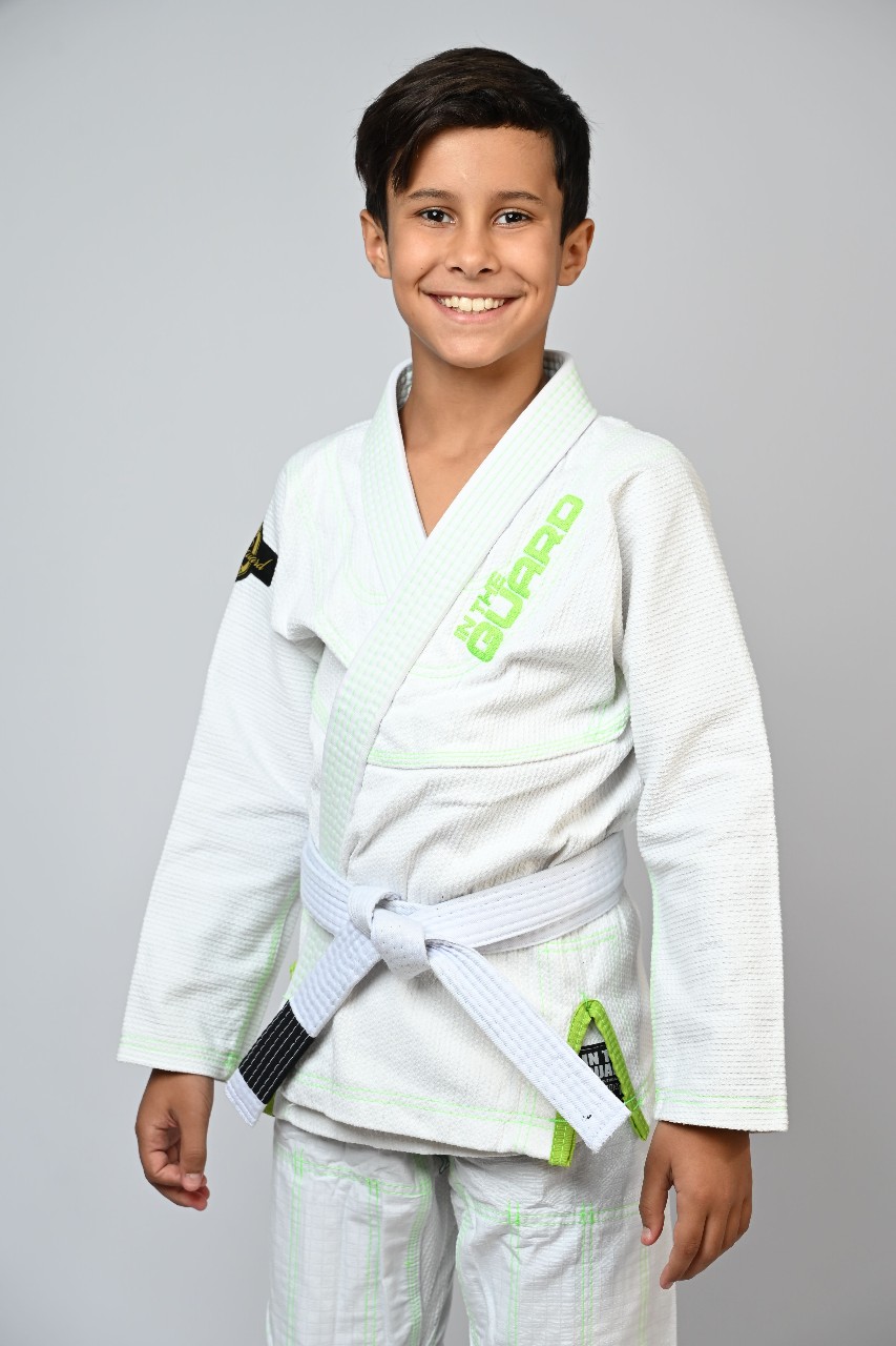 Kimono Infantil In The Guard Green Branco