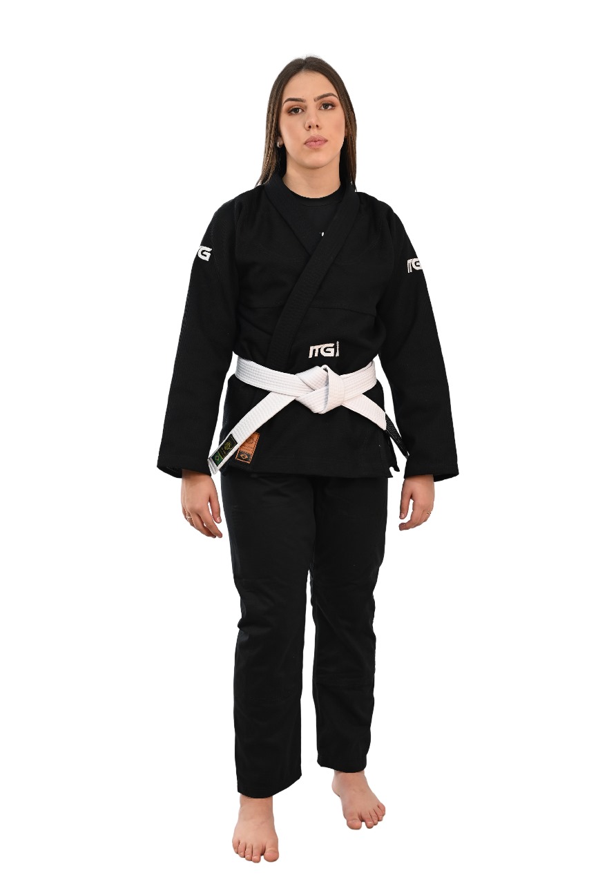 Kimono In The Guard Feminino Xadrez Preto