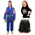 Kit Kimono In The Guard Feminino, Infantil Jiu Jitsu + Rash Infantil + Shorts - Azul 