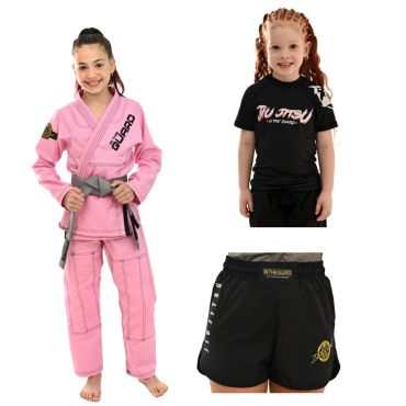 Kit Kimono In The Guard Feminino, Infantil Jiu Jitsu + Rash Infantil + Shorts