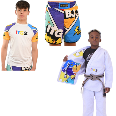 Kimono Jiu Jitsu, Quimono In The Guard +  rash Guards + Shorts BJJ - Branco