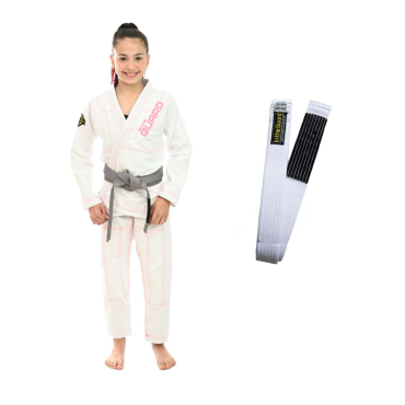 Kimono Girls Infantil + FAIXA  - BRANCO